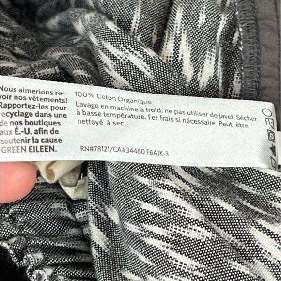 EILEEN FISHER Ash Organic Cotton Aerial Ikat Pleated Skirt Gray Size M Pockets - Picture 13 of 16